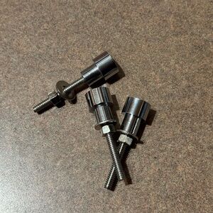 Set of 3 Door Pulls Knob Cabinet Silver Chrome Mancave Furniture Hardware New